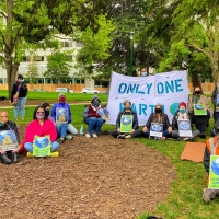Meditation at Lake Merritt for Earth Week Gathering Oakland, Sponsored by Extinction Rebellion and 350 Bay Area